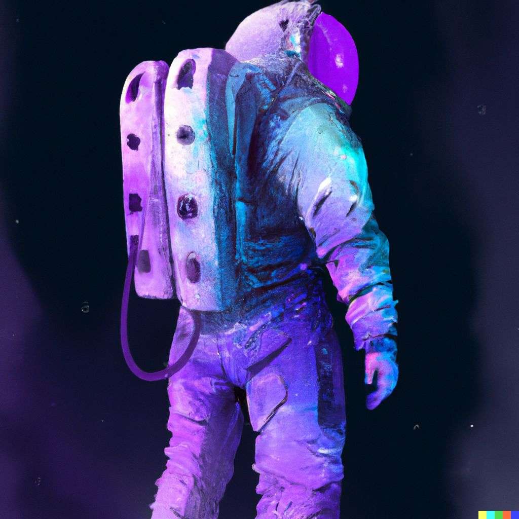 an astronaut, digital art made from colorful gradients, airbrush